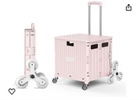 Rolling Crate with Wheels Pink color