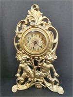 Ornate Cast Metal Wind Up Mantle Clock 1906