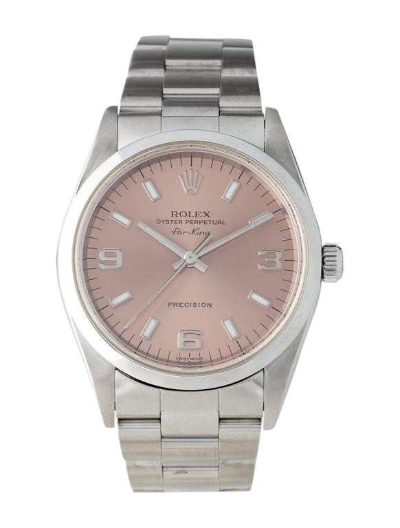 Rolex Air-king Salmon Dial Ss Automatic Watch 34mm