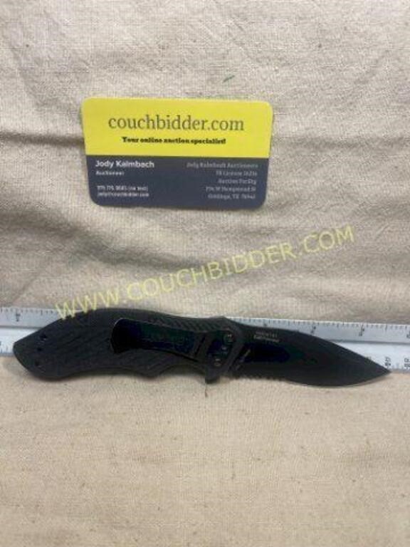 Kershaw Clash Black serrated pocket knife 3"