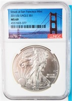 Coin 2011-S Silver Eagle $1 Coin NGC MS69