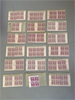 1938 Wiliam McKinley 25 Cent Stamp Plate Block Lot