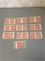 1938 Andrew Johnson 17 Cent Stamp Plate Block Lot