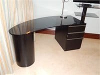 Glass Curved Contemporary Desk