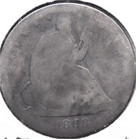 1868 S HALF DOLLAR AG