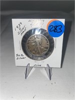 1939-D Silver Walking Liberty Half Dollar Fine