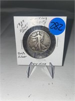 1939-P Silver Walking Liberty Half Dollar VF