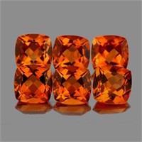 Natural Madeira Orange Citrine 6 Pcs {Flawless-VVS