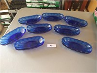 (8) Cobalt Blue Small Oval Bowls