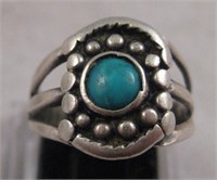 Vintage Native American S/S Turquoise Ring