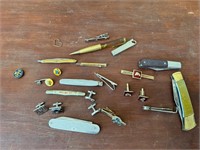 Lot of Vintage Pocket Knives, Cuff Links & Pens