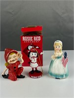 Rosie Red ornament patriotic girl and troll dude
