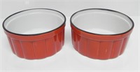 2 OVEN TO TABLEWARE 'CARDINAL' CERAMIC POTS