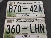 2 Tennessee License Plates