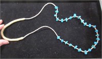 turquoise navajo necklace - 36 inch long