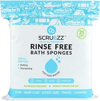 Scrubzz Disposable No Rinse Bathing Wipes - 25