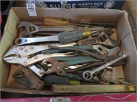 vise grips, pliers crescent wrenches, etc