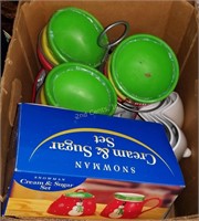 Box Of New Items Salsa Dishes Cream Sugar & More