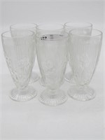 LOT OF 6 IRIS & HARRINGBONE DRINKING GLASSES 7 IN