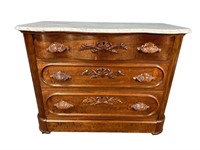 SPIEGEL & THOM'S WALNUT VICTORIAN MARBLE TOP CHEST