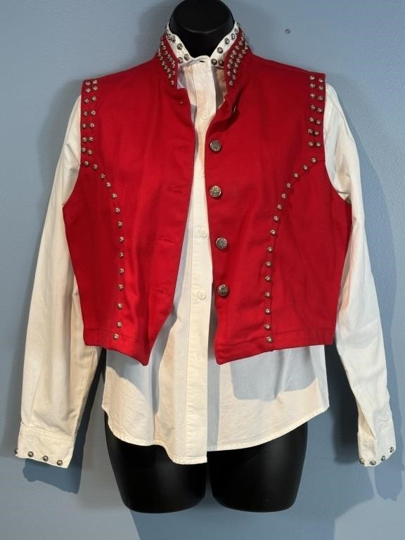 Western Style Studded Accent Shirt/Vest