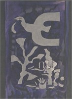 French Linocut on Paper Signed G. Braques 1/10