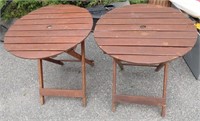 2 - Wooden Patio Tables 27" x 28" NOTE