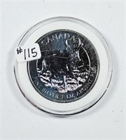 2013  $5 Canada  1 oz . silver  Wildlife Pronghorn