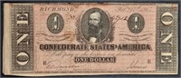 1864  $1 Confederate States of America note