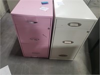 2 filing cabinets 27" tall  14 and a 1/2 inches