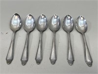 6 NP Silver Plate Spoons Espresso VTG
