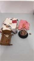 Plastic Baby doll and fabric with cradle