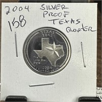 2004 SILVER PROOF TEXAS STATE QUARTER
