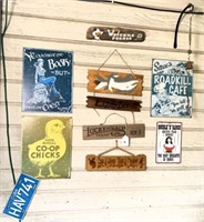 Metal & Wood Hanging Signs