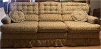 Upholstered Reclining Couch and Love Seat