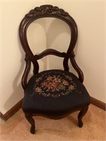 Antique Chair With Embroidered Cushion