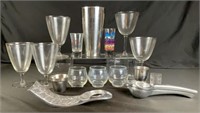 Metal Barware, Assorted Glasses & Accessories