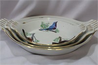 Set of 3 Le Faune Porcelain Plates/Trays