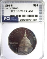 1994-S S$1 Capitol PR70 DCAM LISTS $190