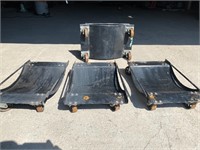 4 steel car dollies with casters