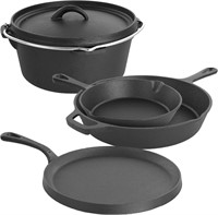 MegaChef Pre-Seasoned Cast Iron Set  5 Piece