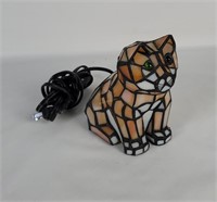 Stained Glass Cat 6" Table Lamp