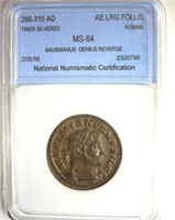 286-310 AD Genius Reverse NNC MS64 Silvered