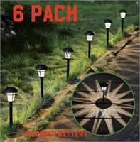 6 PACK SOLAR LAWN PATH LIGHTS / UPGRADED BATTERY