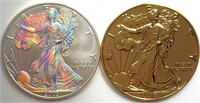 2003 2016 Silver Eagle UNC Hologram Golden Plated