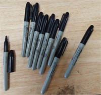 10ct Black Fine Point Permanent Markers