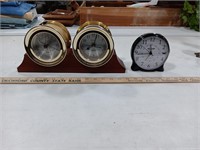 Gemini Ship Clock and Barometer Set With Wood