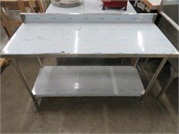 NEW S/S 2 TIER WORK TABLE / COUNTER APPROX. 5'
