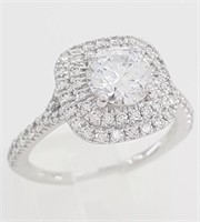 2.50 Ct Lab Grown Diamond Round Halo Ring 14 kt