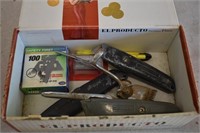 Cigar Box W/ Exacto Knives & Blades
